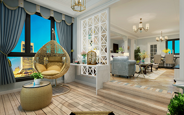 金悅瀾灣123m&sup2;美式田園風(fēng)格案例